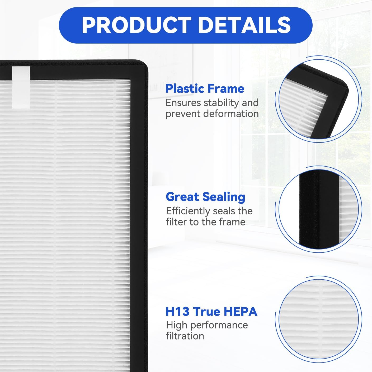 ProHEPA 9000 Replacement Filters for VEVA ProHEPA 9000 Air Purifier - 3 Pack Premium H13 True HEPA Filters + 9 Pack Activated Carbon Pre-Filters - Image 4
