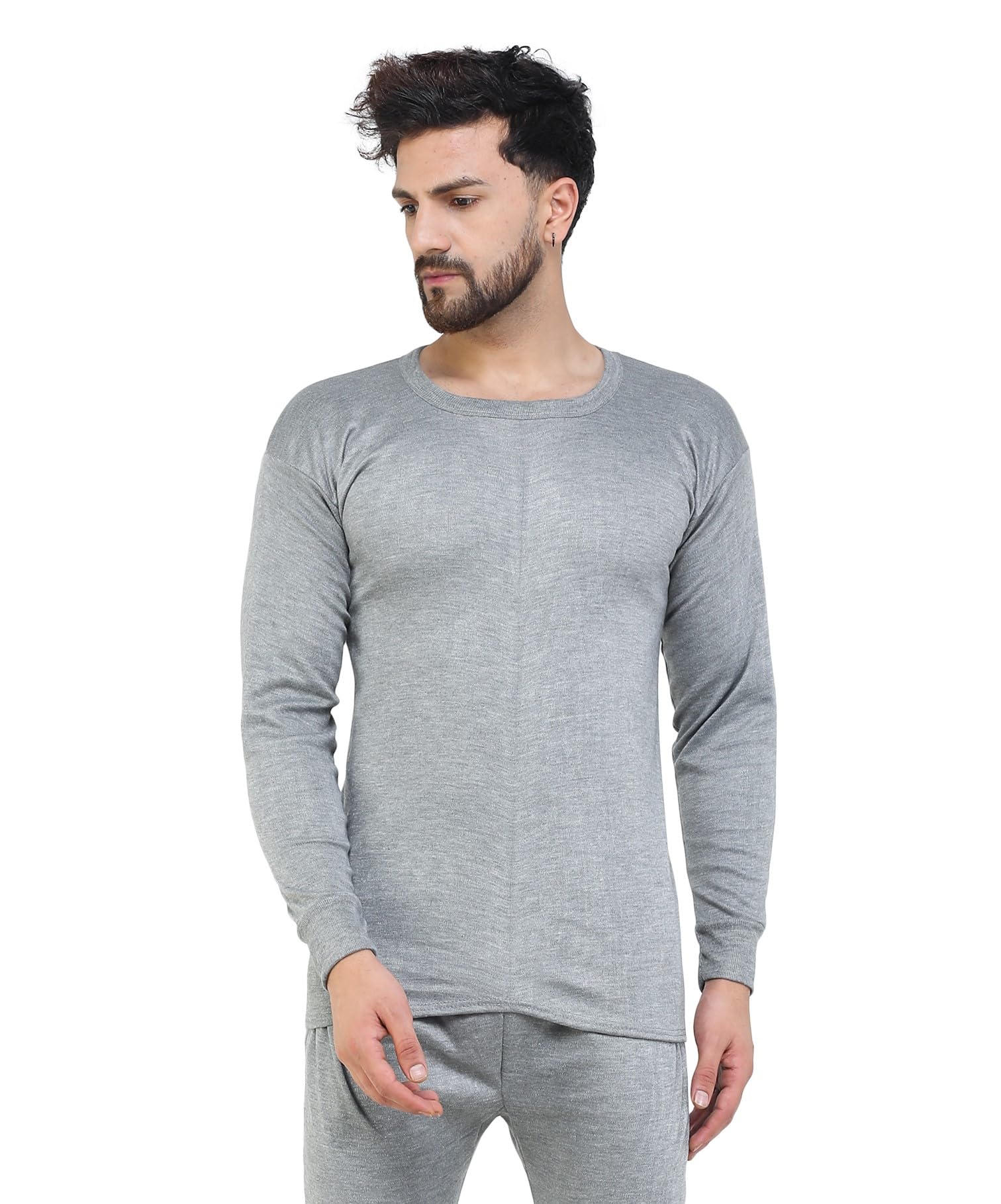 Men's Winter Thermal Top, Round Neck Rich Quality Long Sleeve Base Layer, Cotton Blend, Regular Fit-picture-44