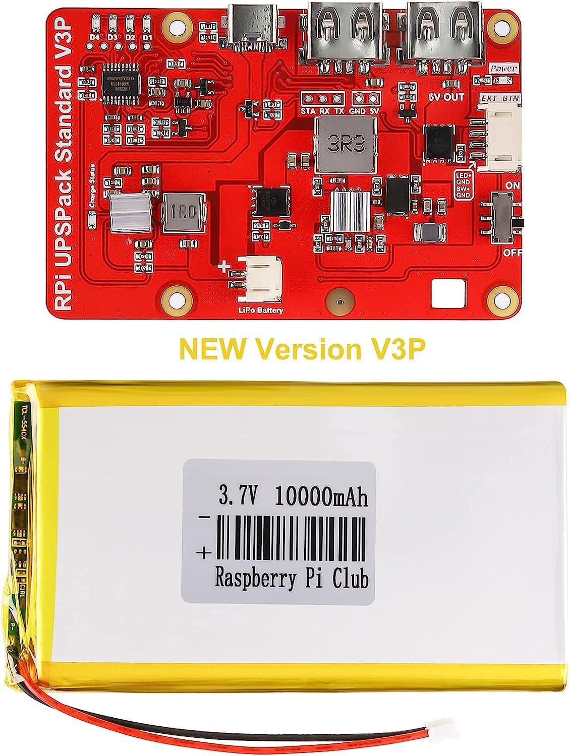 Amazon.com: EIRRFRE Raspberry Pi 4 Battery Pack UPS, RPI Pack Standard ...