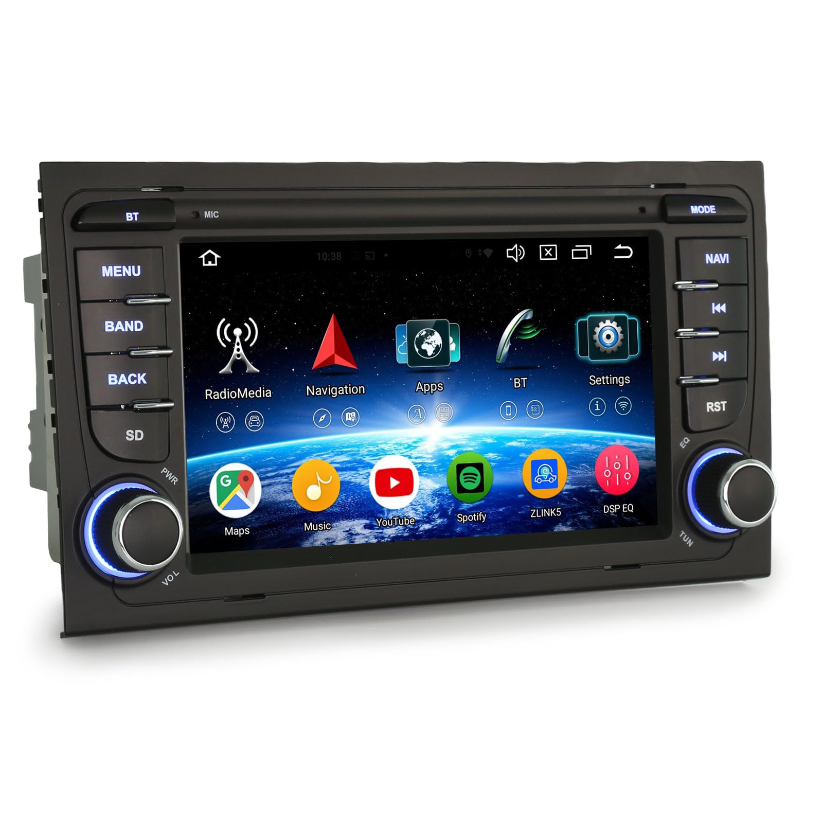 Erisin 8-Core 4GB+64GB Android 14 Radio Coche Estéreo de Automóvil para Audi A4 S4 RS4 8E B9 Seat Exeo 7" GPS Navegación IPS Wireless CarPlay Android Auto DSP Bluetooth 5.0 WiFi Dab+ USB Canbus OBD2