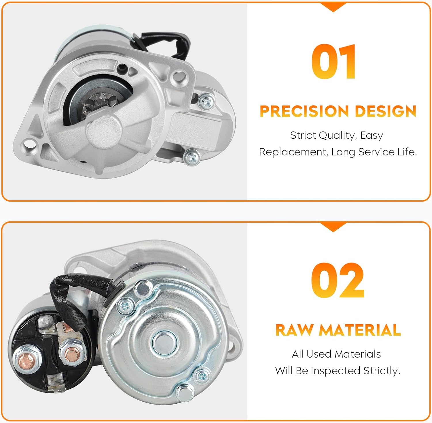 New Starter for 1996-1998 1.8L 1999-2006 2.0L (Manual Transmission) for Hyundai Elantra, for 1997 1.8L 1997-2005 2.0L Tiburon, for 2005-2009 2.0L Tucson, for 2004-2006 2.0L Kia Spectra, 410-40044