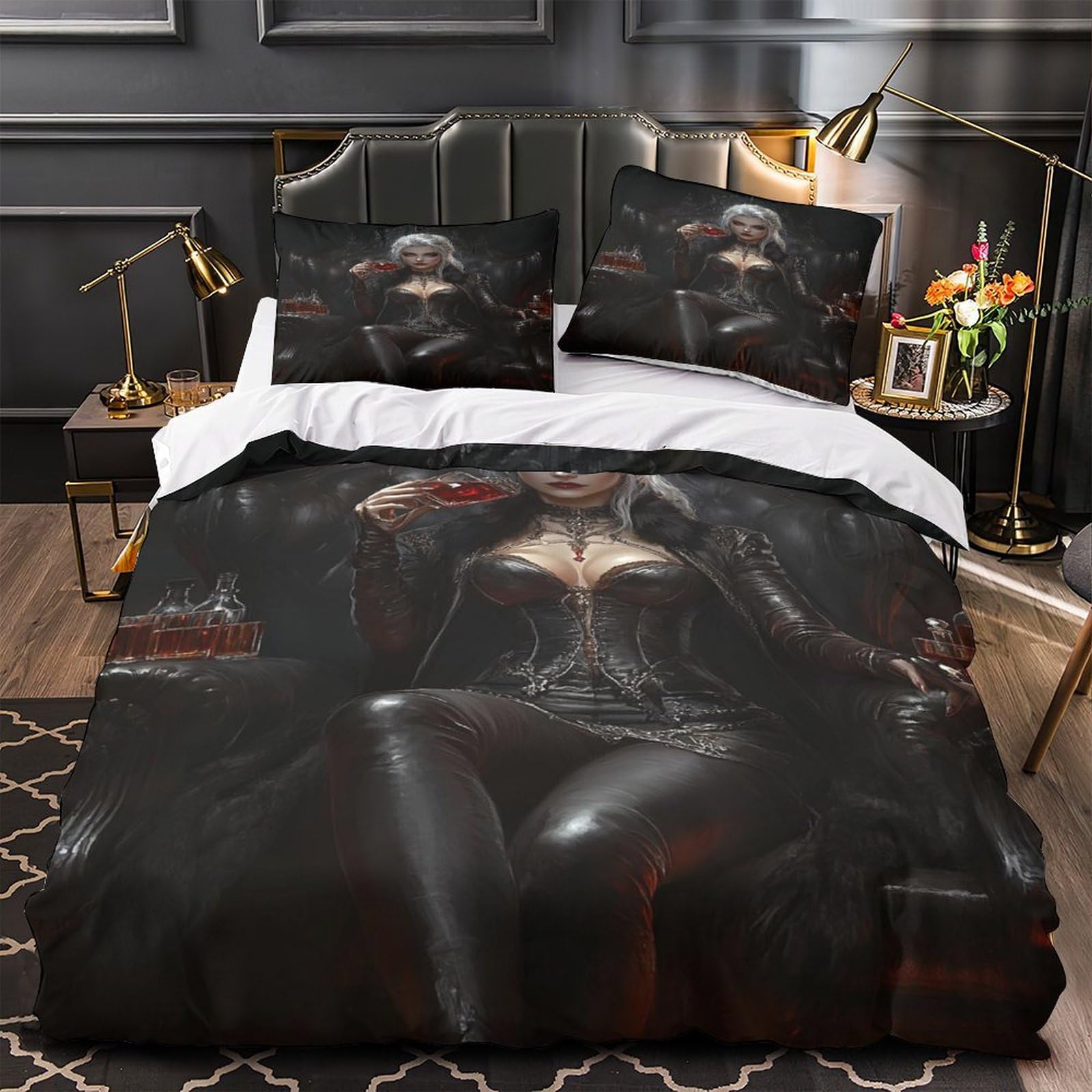 Housse de couette gothique 3D 140x200 microfibre dark fantasy