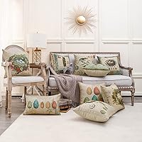 Vista 3 de CC1892 - Funda de almohada con diseño de nido de pájaros, 18 x 18 pulgadas, decoración de primavera de Pascua