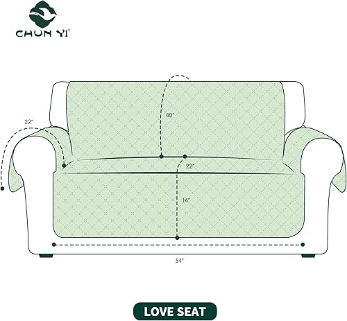 Vista 96 de Chun YI. - Funda reversible para sofá, funda para sillón, fácil de instalar, lavable, cubiertas para sala de estar. Negro