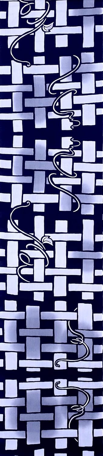 ゆかた反物の堀田 浴衣 地 ナデシコ柄・濃紺地・No.120