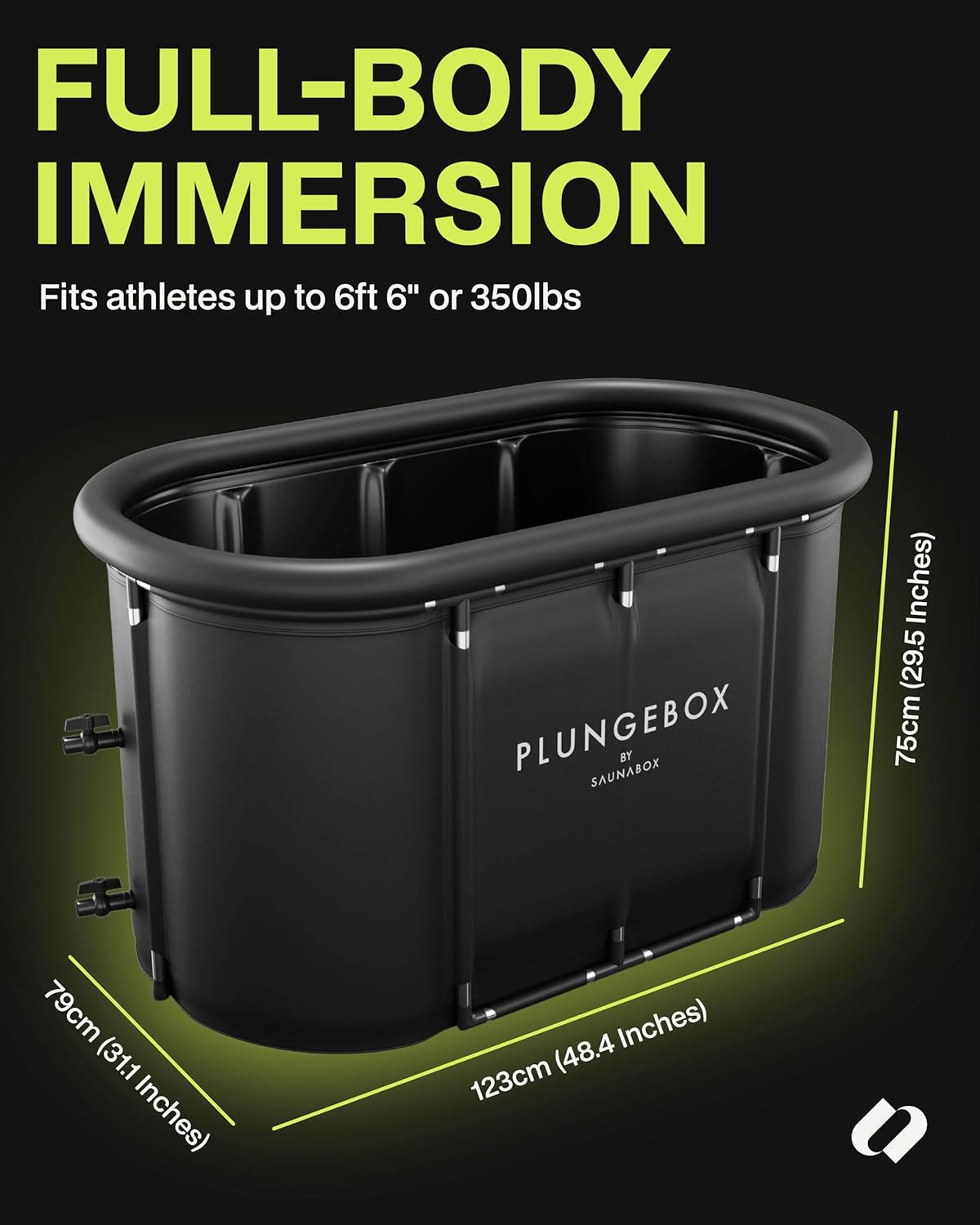 SAUNABOX® Plungebox PRO XL Cold Plunge Ice Bath Tub Durable Cold Tub for Full-Body Immersion | Compact, Insulated & Easy Setup for Efficient Cold Therapy at Home