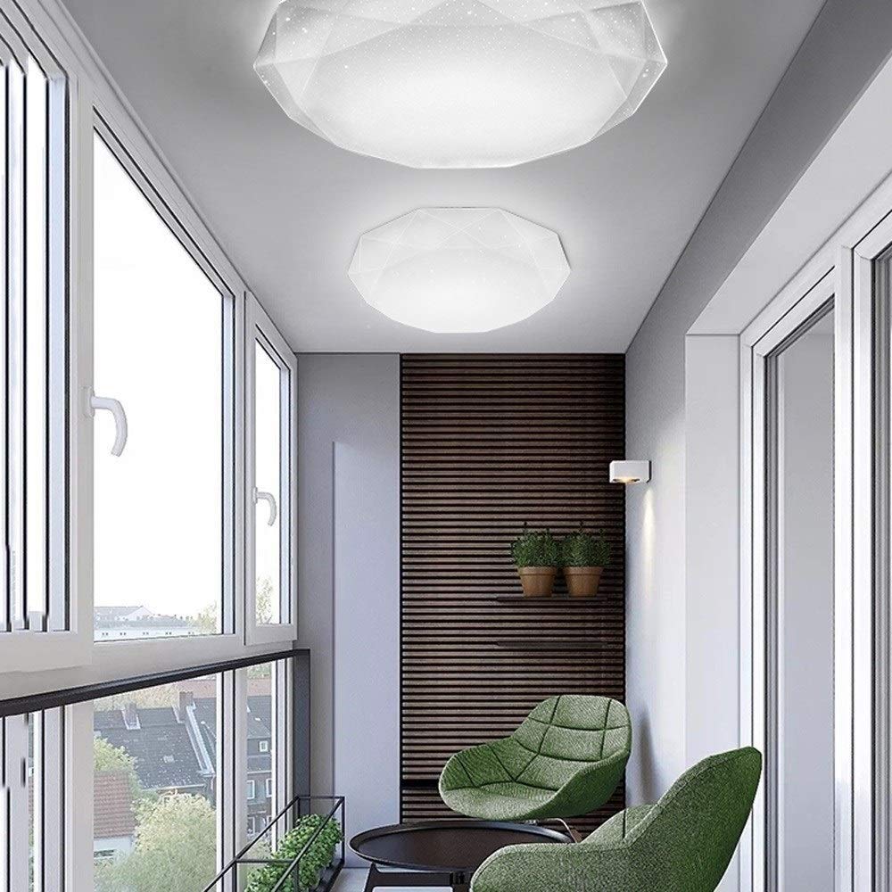 Nordic Creative Lampa sufitowa LED, oprawa IP65, efekt świetlny błyszczącej gwiazdy, 24W, naturalna biel 6000K, okrągła lampa LED o średnicy 15.7” Przedszkole, salon, pokój dziecięcy, korytarz needed