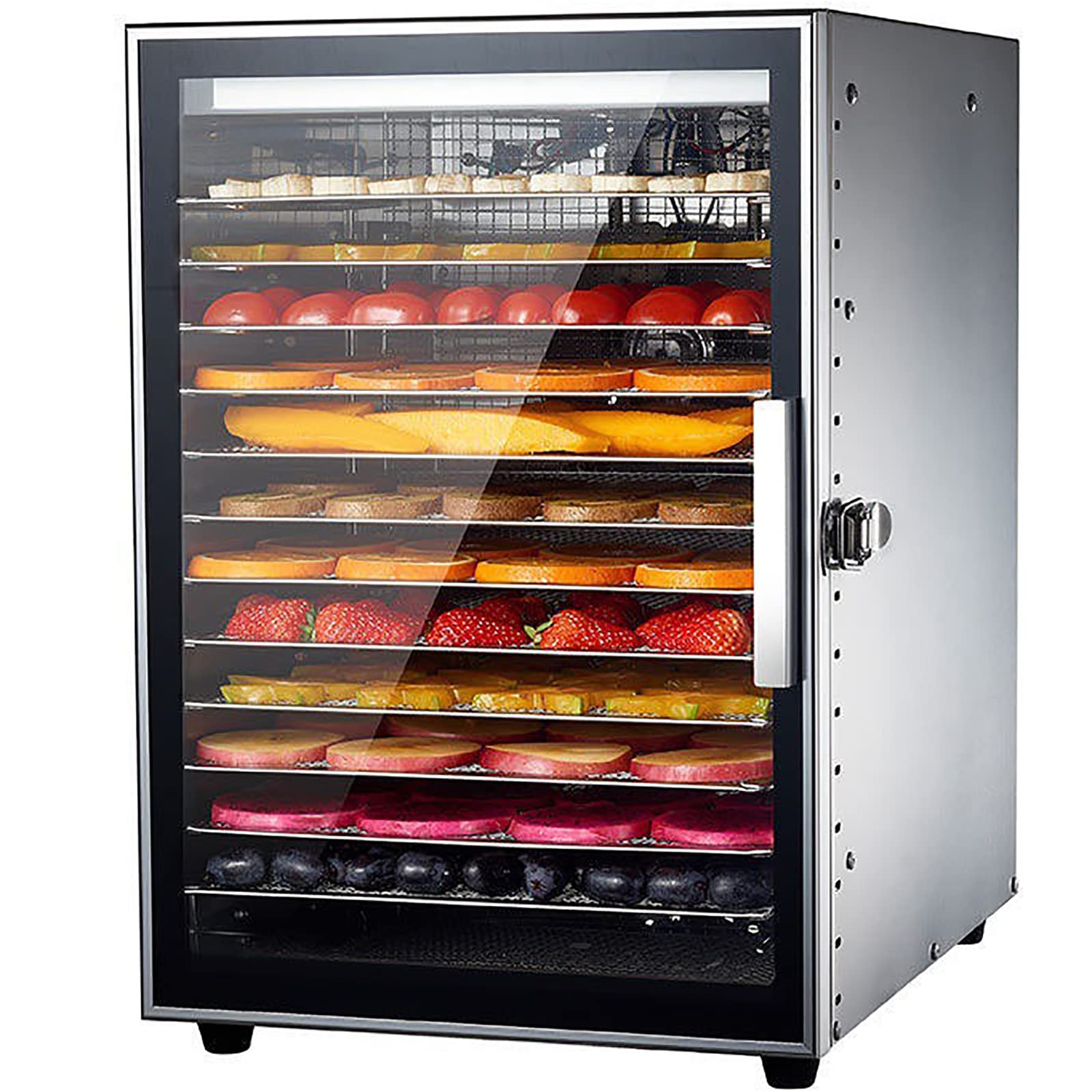 Deshidratador de alimentos, 12 bandejas, acero inoxidable, secador de frutas y verduras, deshidratador de frutas, carne, carne de res, carne seca,
