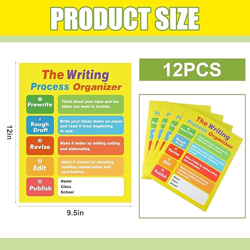 Miniatura 5 de Ctosree 12 carpetas de bolsillo para proceso de escritura, proceso de escritura, carpetas laminadas para estudiantes, carpetas escolares con