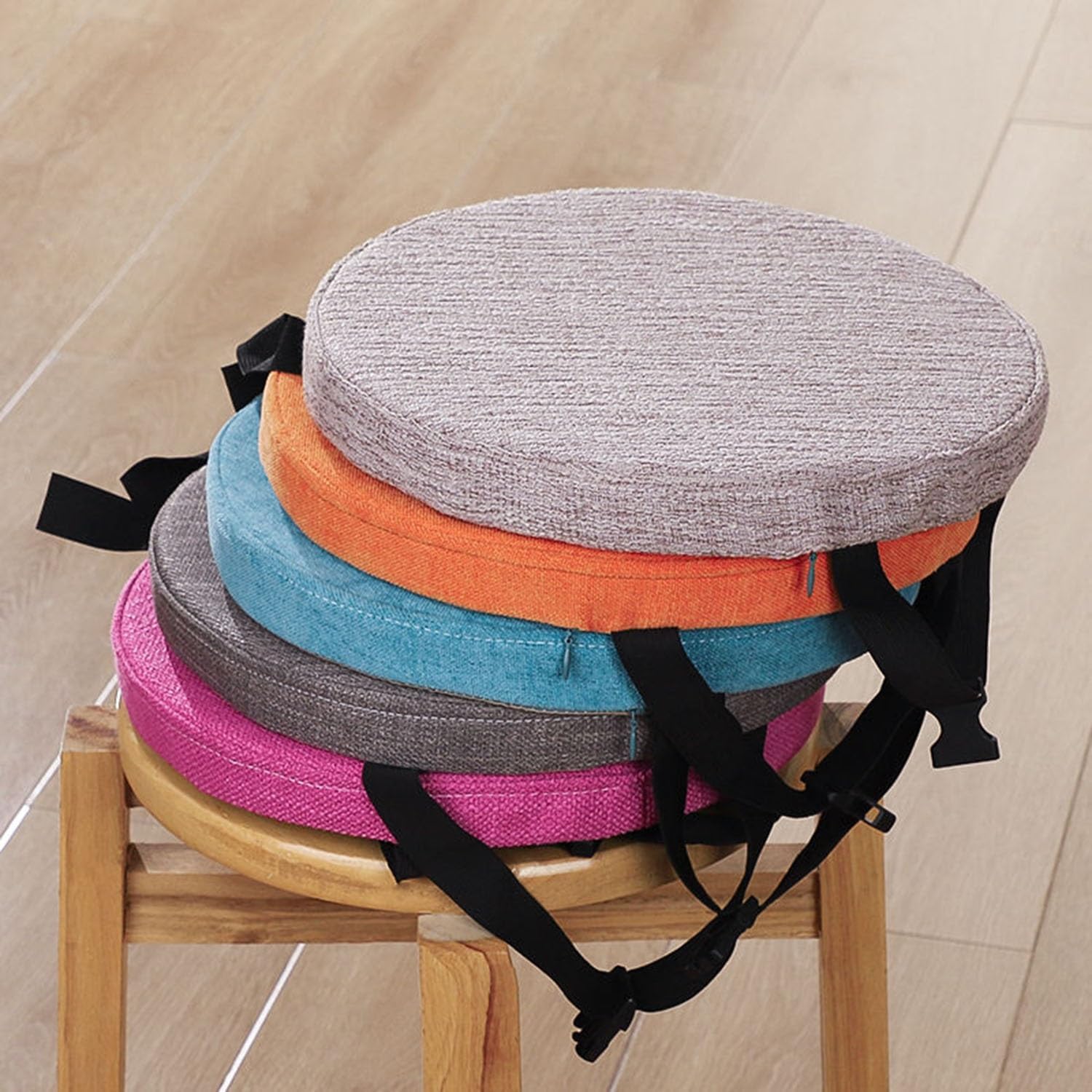 Set of 1/2 Round Stool Cushion, Seat Cushions Round 12/13/14/16/18/20 inch Non-Slip Chair Cushion Stool Seat Cushions Bar Stool Cushion with Machine Washable Cover(Color 4,17.7x17.7x2in 2pcs)