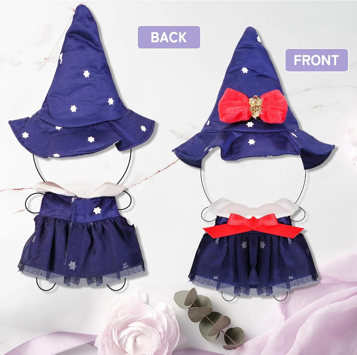 17cm Doll Clothes Halloween Clothes Set Designer Black Dress and Hat for 15-17cm 4 Inch Blind Box Dolls