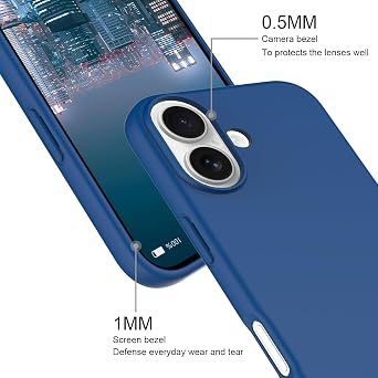HAII for iPhone 17 Case, Slim Liquid Silicone for Women Men with Scratch-Resistant Microfiber Lining Shockproof Soft Silicone Protective Phone Case for iPhone 17 (Blue)