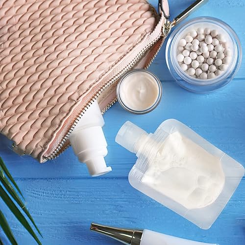 Miniatura 6 de TUZAZO 15 bolsas de viaje para artículos de tocador, aprobadas por la TSA, recipientes vacíos recargables de tamaño de viaje, pequeñas bolsas para