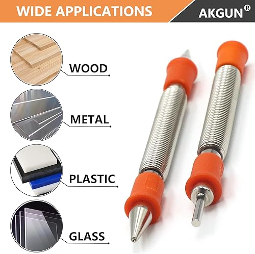 Miniatura 3 de Juego de herramientas de 2 piezas de doble cabezal para clavos y pasadores de bisagra de puerta, combinación de 132 pulgadas y 116 pulgadas, juego