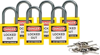 Brady 118962 Yellow, Brady Compact Safety Lock-Keyed Alike (6 Locks)