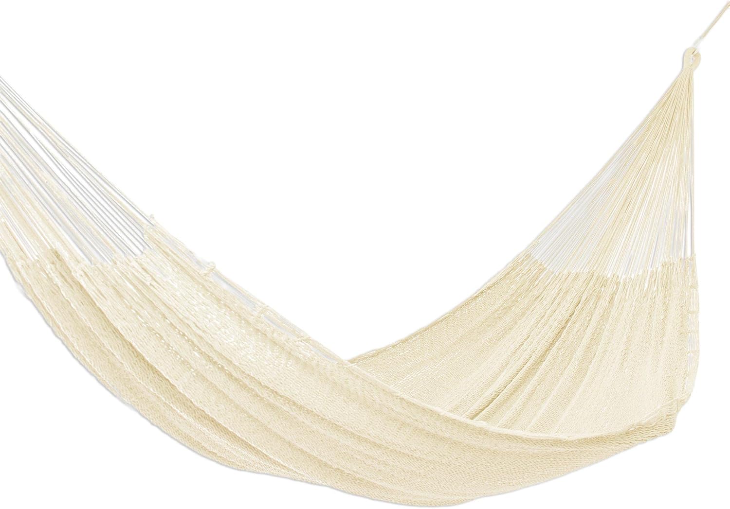 Novica Handmade Uxmal Ivory Cotton Rope Hammock (Triple)