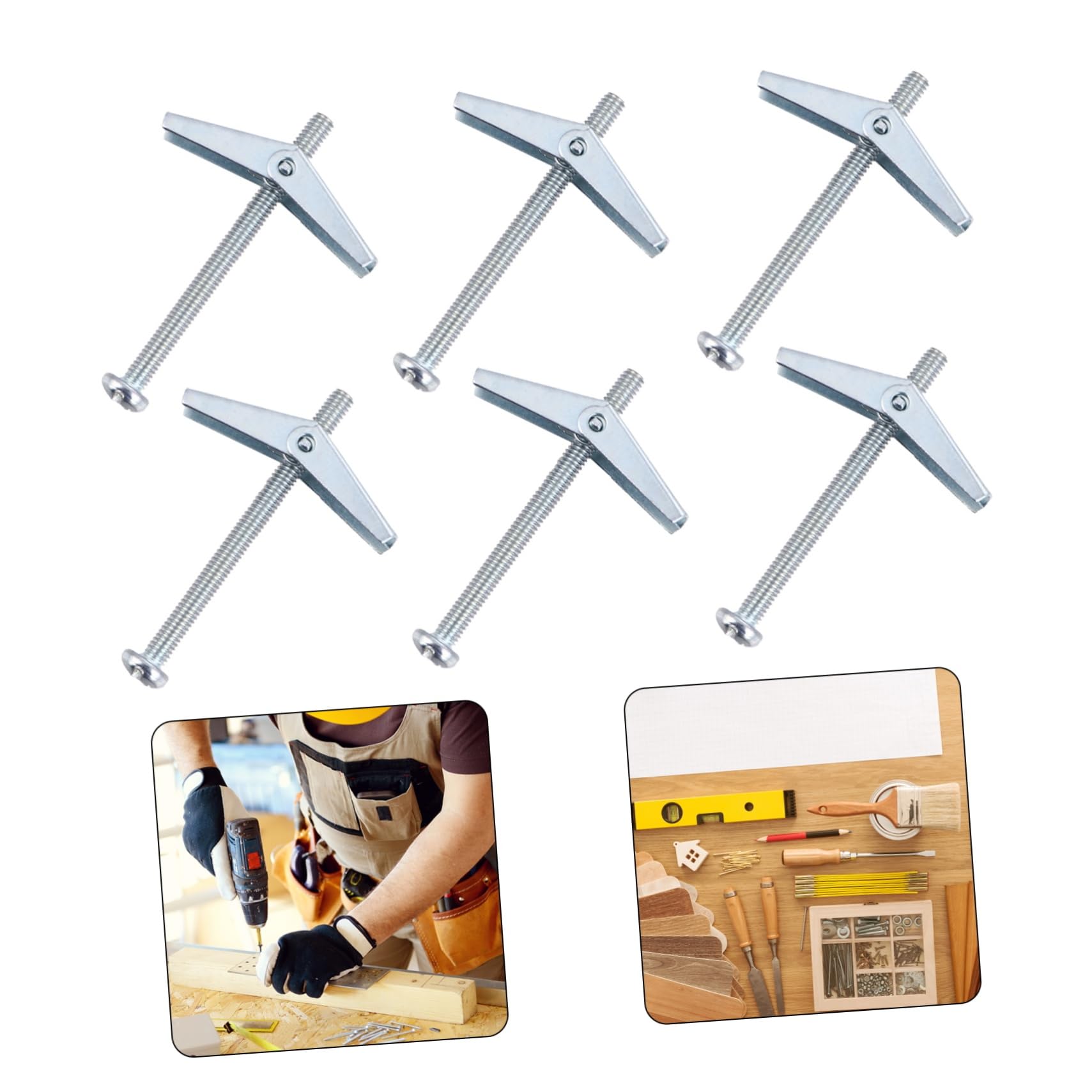 KICHOUSE 3sets Collated Drywall Screws Set Masonry Screws Self-Drilling Anchors Carbon Steel Drywall Drilling Kit 10pcs*3