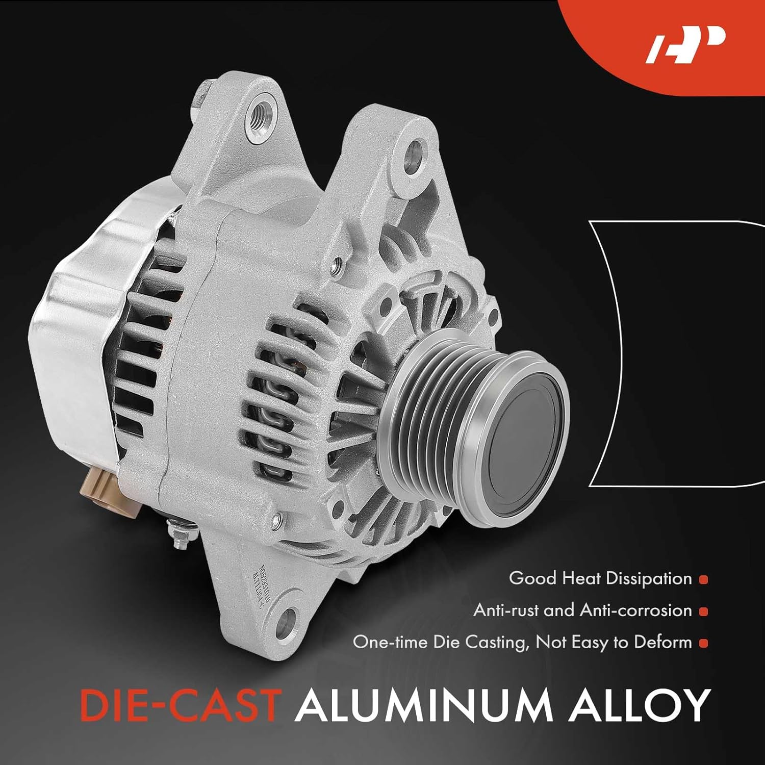 A-Premium Alternator Compatible with Toyota Tacoma 2007-2016 2.7L, 12V 80A 7-Groove Decoupler Pulley Clockwise, Replace# 27060-75490, 104210-8590