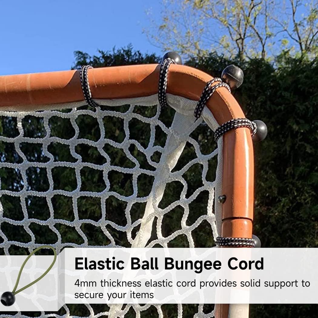 50 Pcs Bungee Ball Cord with Elastic Tie Down Stretch Rope, Heavy-Duty for Canopies Tents Tarps Pipes Wires Holding, 4Inch Green Weather Resistant Cords