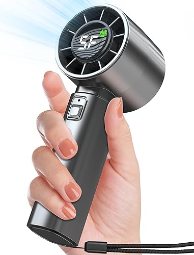 Ventilador de mano portátil refrigeración de alta velocidad, mini ventilador recargable por USB con batería de 4000 mAh, 12 horas de duración de la