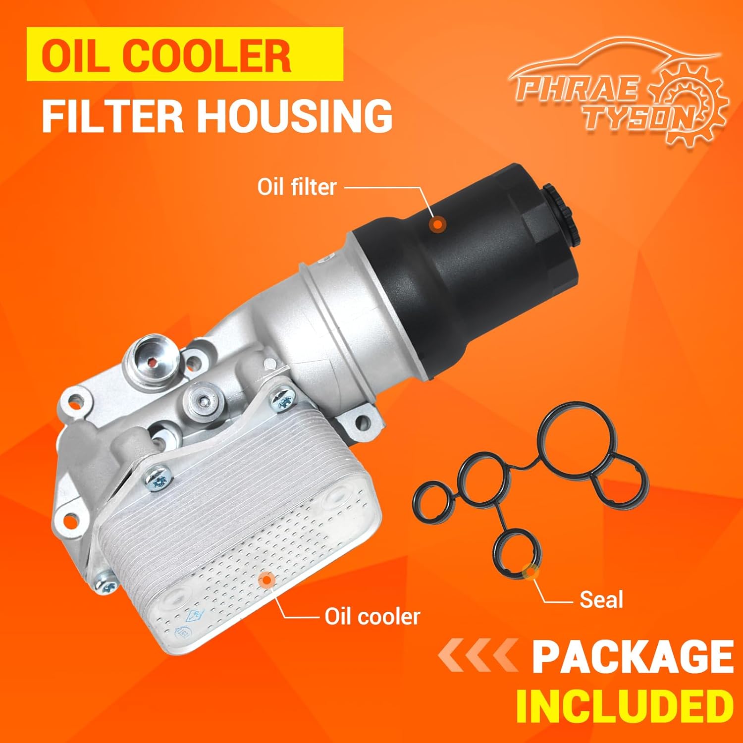 Upgraded Aluminum Oil Cooler Filter Housing Compatible with 2011-2013 Volkswagen Jetta Sedan 2012-2014 Passat Beetle 2.5L Replaces # 07K115397E