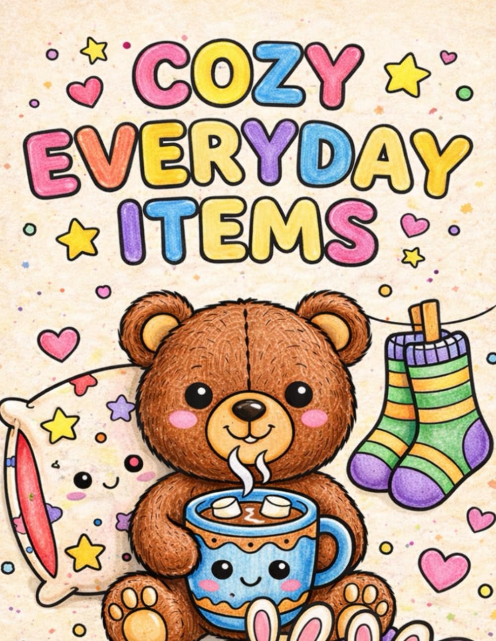 Cozy Everyday Items : Coloring Book for Kids