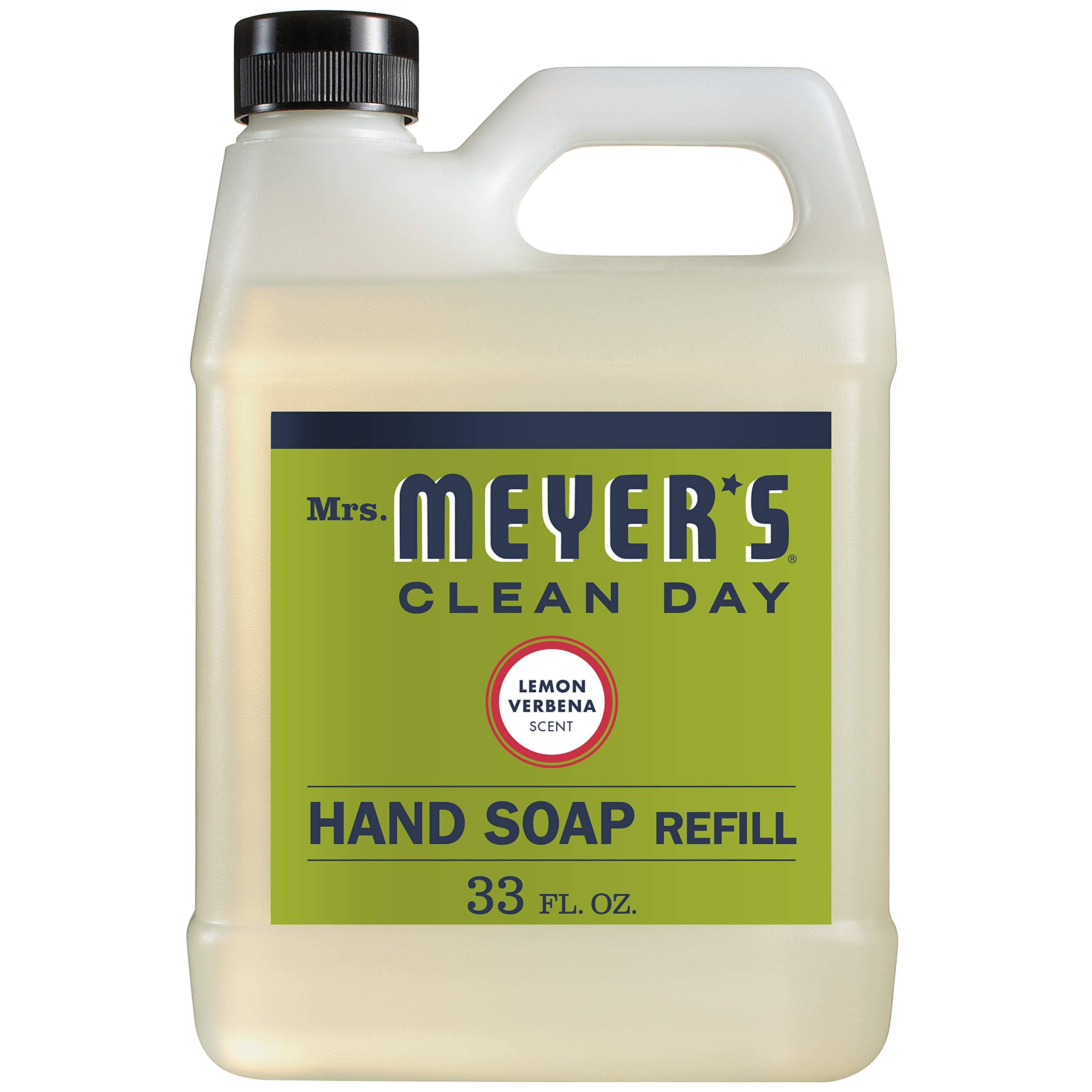 MRS. MEYER'S CLEAN DAY Liquid Hand Soap Refill Bottle, Lemon Verbena Scent, 33 Fl oz (Pack of 2)