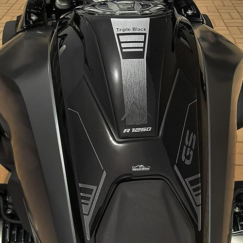 Miniatura 5 de Motorcycle Stickers Compatible with BMW R 1250 GS 2021 - Triple Black Kit Protectors for Fuel Tank Cap and Side Tank Motorcycle. 3D Adhesive Resin