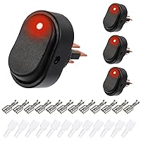 Vista 9 de Interruptor basculante LED impermeable de 12 V 30 A SPST de 3 pines y 2 posiciones para automóvil, camión, RV, motocicleta, barco, control marino