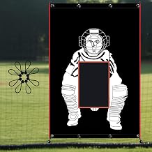 Baseball/Softball Backstop with Strike Zone Black Vinyl Batting Cage Backdrop and Net Saver Durable Facility Backstops for Pitching Outdoors