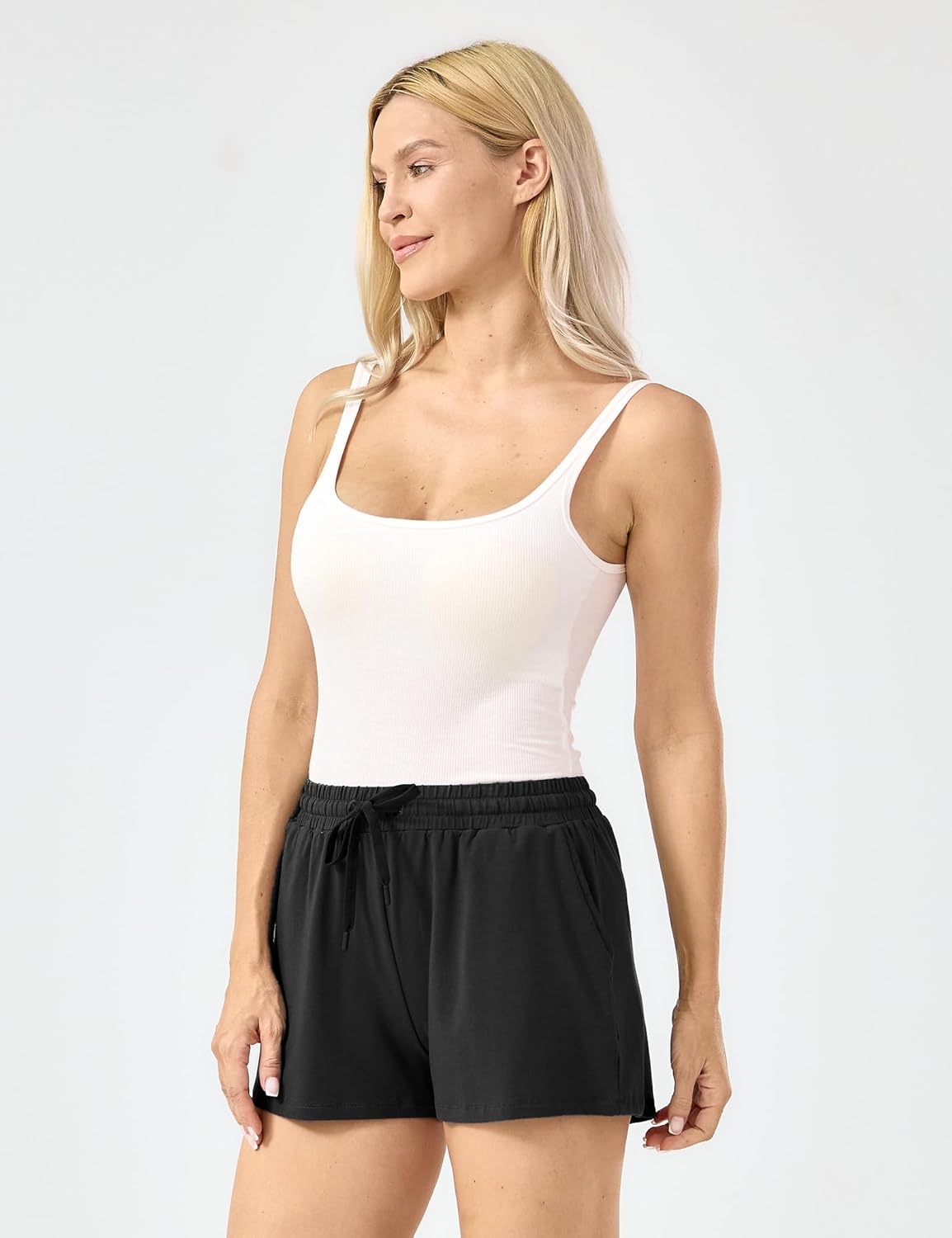 GYS Womens Pajama Shorts Drawstring Waist Lounge Shorts with Pockets, Viscose Made from Bamboo - Image 4