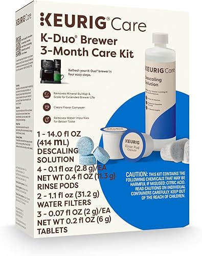 Keurig 5000351184 K-Duo - Kit de mantenimiento para productora de cerveza de cuidado de 3 meses, regular, ninguno