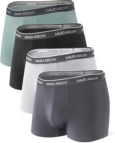 DAVID ARCHY Mens Underwear Trunks Soft Breathable Rayon Made from Bamboo Trunk