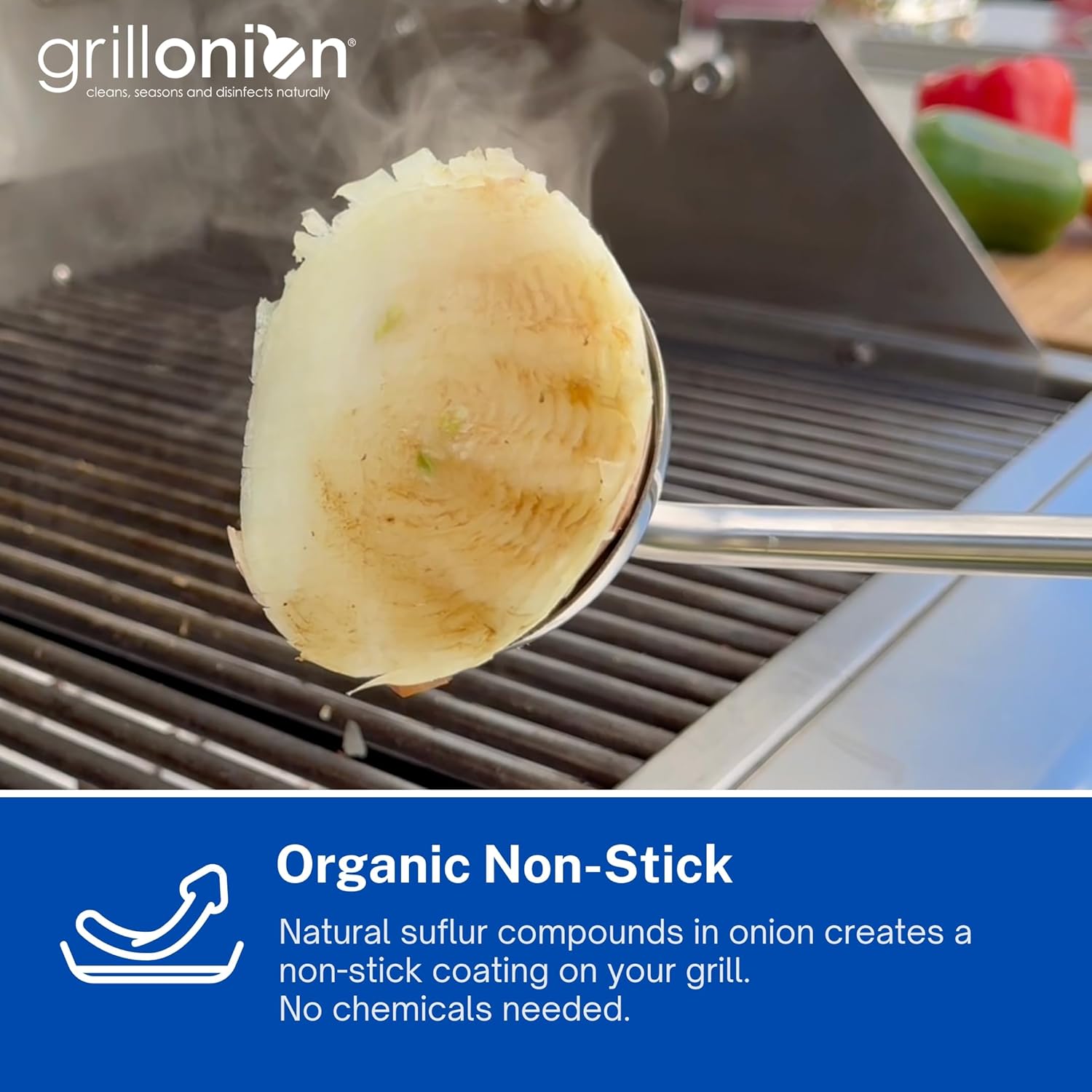 Grill Onion Grill Grate Cleaner Tool - Premium Onion Grill Brush Bristle Free BBQ Grill Cleaning Tool - Onion Grill Cleaner Bristle Free