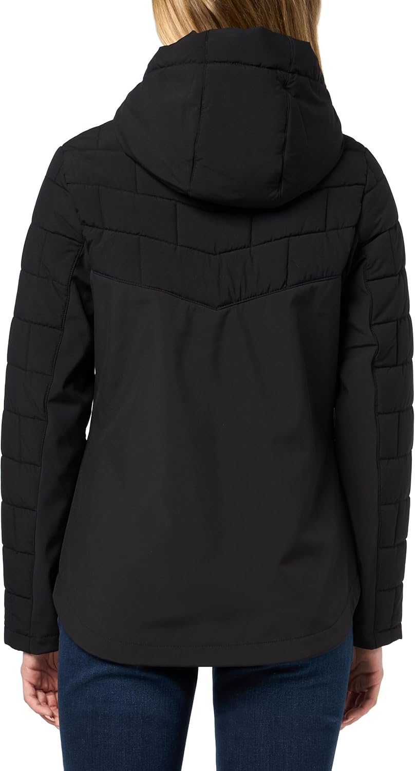 Nautica Women's Mechanical Stretch Softshell Jacket – Water-resistant Midweight Coat Attached Hood
