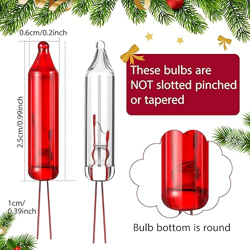 Vista 57 de Mudder 200 unidades de 2.5 V Navidad 50/100/150/200 unidades de mini luces incandescentes de alambre de repuesto bombillas de repuesto