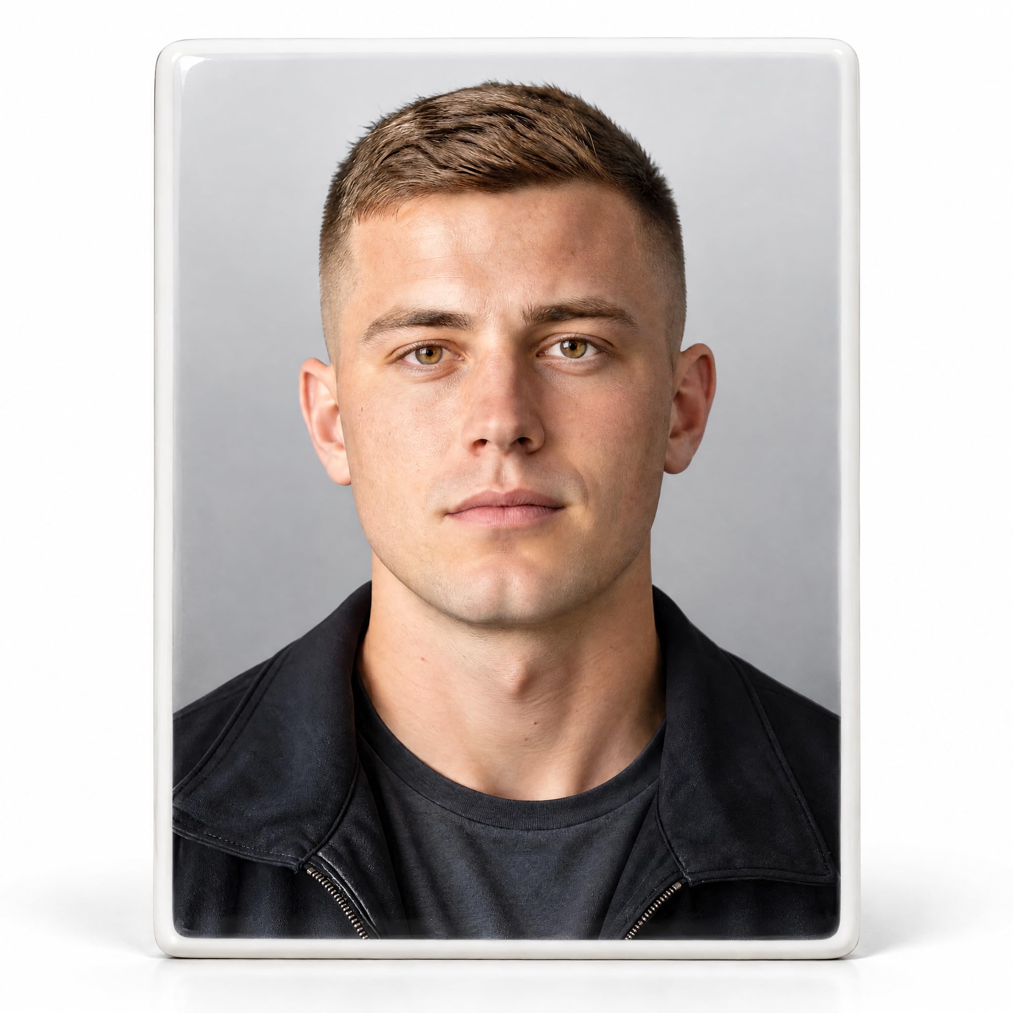 ADFSTONE Veteran Memorial Ceramic Photo for Headstone, Waterproof Porcelain Tombstone Portrait, Cemetery Grave Monument Picture