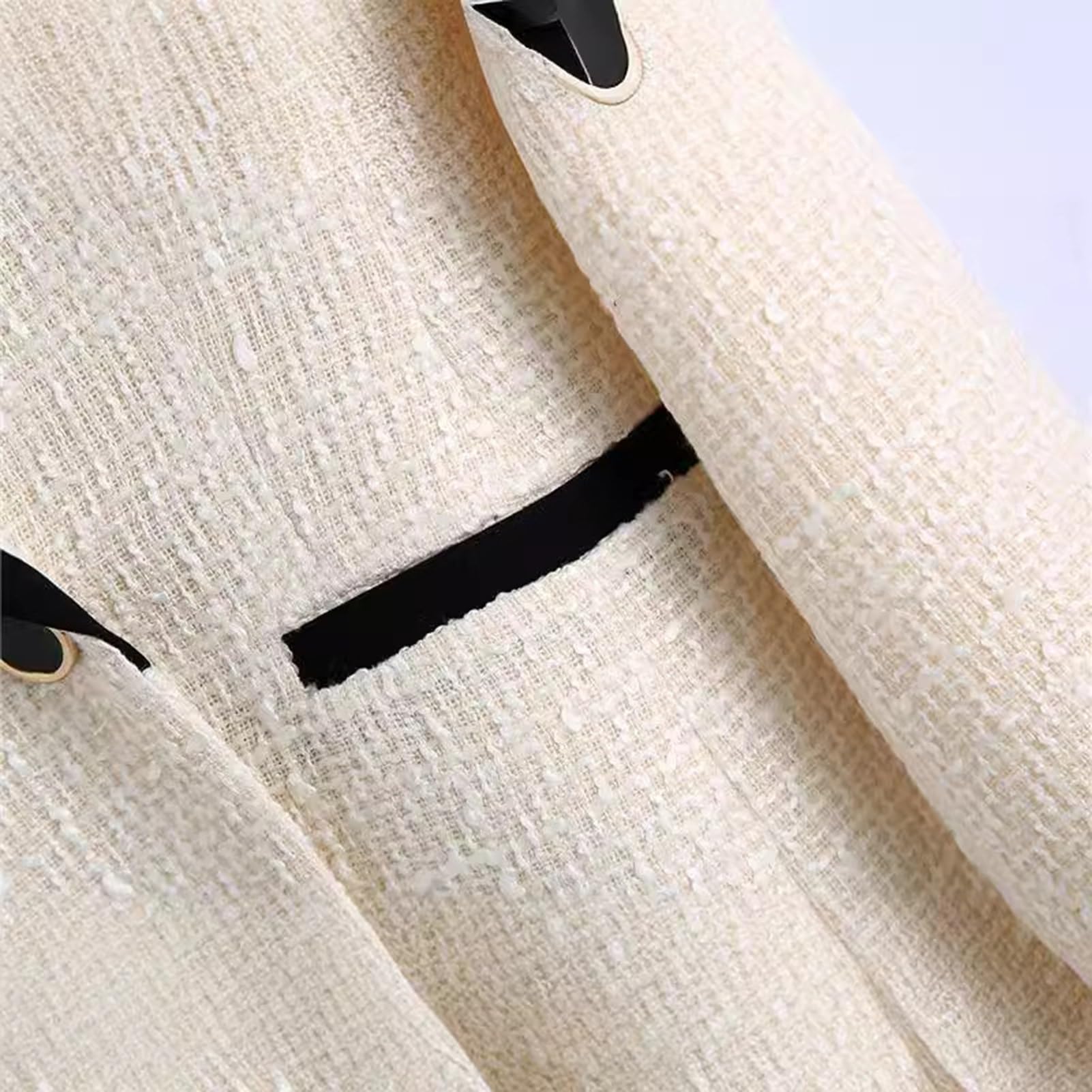 Chaqueta de Tweed para Mujer, Blazer Formal de Negocios de Oficina, Cardigan Traje Abrigo, Outwear Gire Cuello Abajo Slim Fit Blazer Trabajo Wear