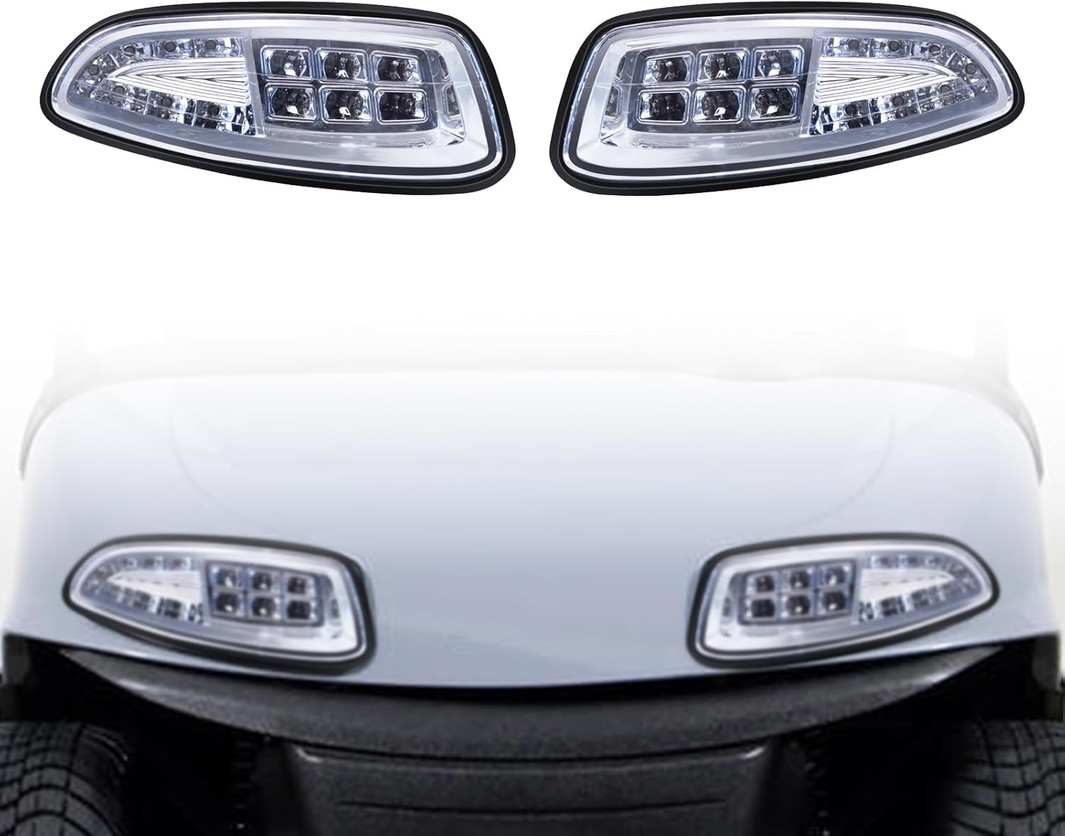 LED Head Light Kit For EZGO RXV 2008-UP Gas or Electric Golf Cart Models Front Replace 12V headlights Light Kit Assembly For EZGO RXV