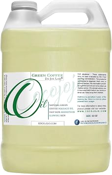 Cocojojo 32 Oz Green Coffee Bean Oil with Flax Seed Oil, Cotton Seed Oil, Argan Oil, Jojoba Oil, Sweet Almond Oil, Chamomile Extract, Gingko Biloba Extract.