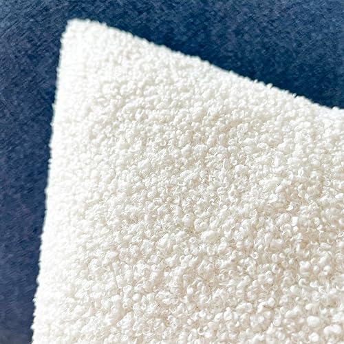 Miniatura 4 de Foindtower Paquete de 2 fundas de almohada decorativas de piel sintética rizada suave y neutra, fundas de cojín acogedoras y esponjosas para el