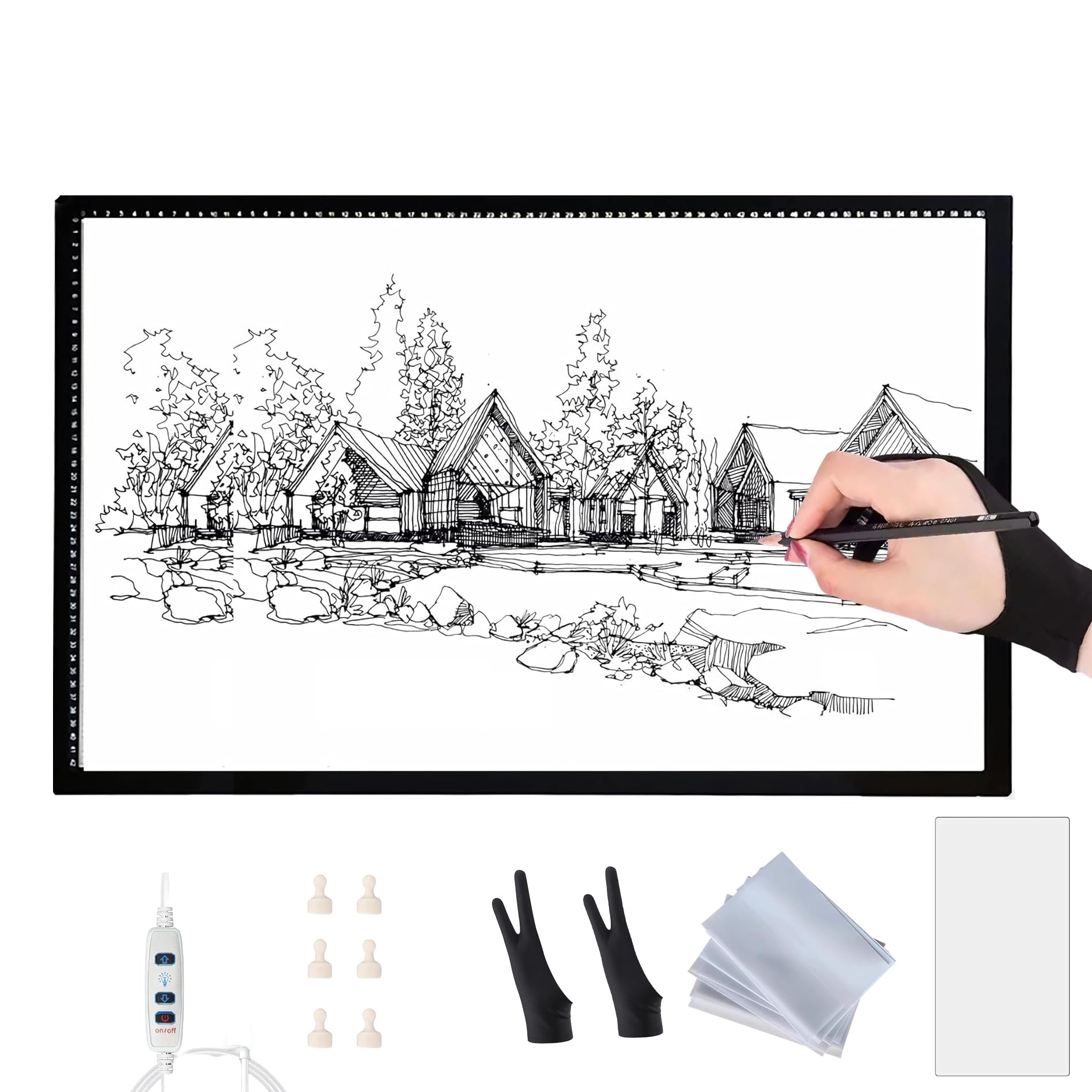 Tavolo Luminoso LED Regolabile - A3 Per Diamond Painting E Disegno