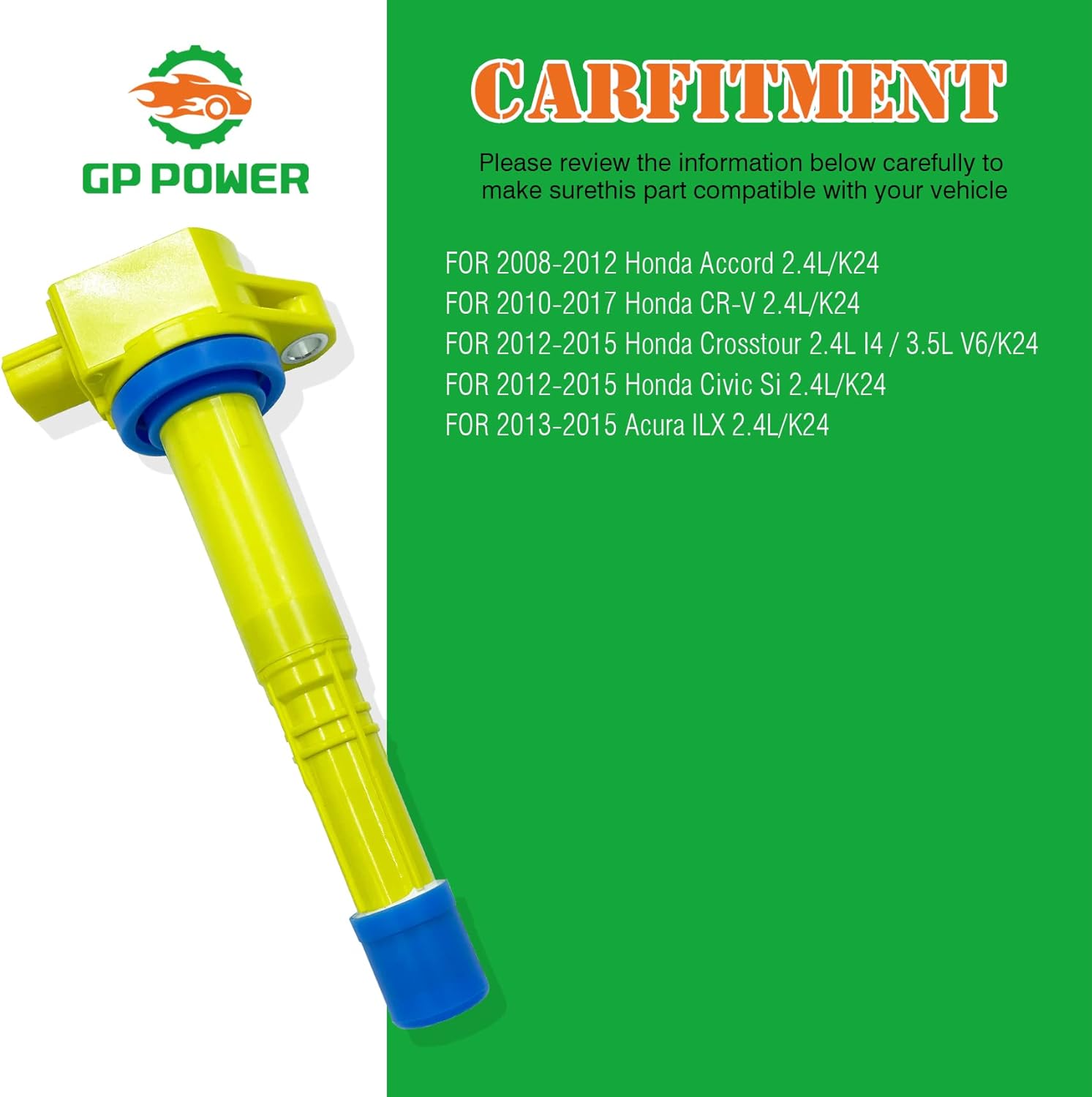 IGNITION COILS 30520-R40-007 UF602 UF-602 SET OF 6 COMPATIBLE WITH 2008-2015 Honda Accord CR-V Crosstour Civic S Acura ILX 2.4L L4 3.5L V6