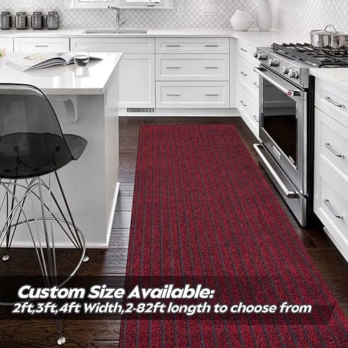 Miniatura 4 de Alfombra de pasillo de 3 x 4 pies para interiores y exteriores, alfombras de área con respaldo de goma antideslizante para pasillo, cocina, entrada,