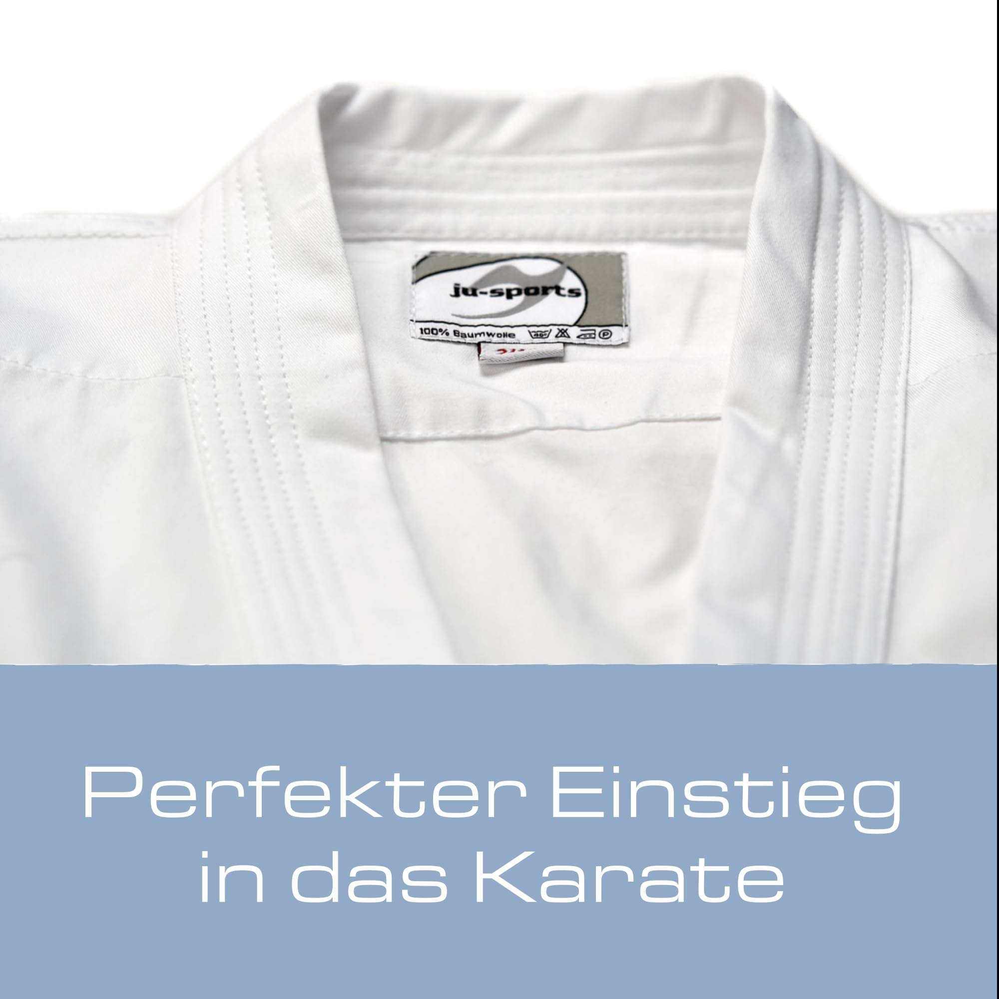 Ju-Sports to start Karateanzug Kinder & Erwachsene weiß - Moderner, besonders leichter Karatekimono 100% Baumwolle, Ideal für Anfänger, Optimale Bewegungsfreiheit