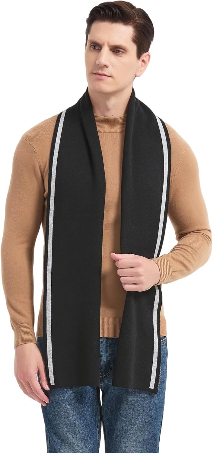 Mens Classic Cashmere Scarves Men's Winter Long Soft Plaid Winter Warm Thick Neckwear Knitted Scarf for Men - Image 6