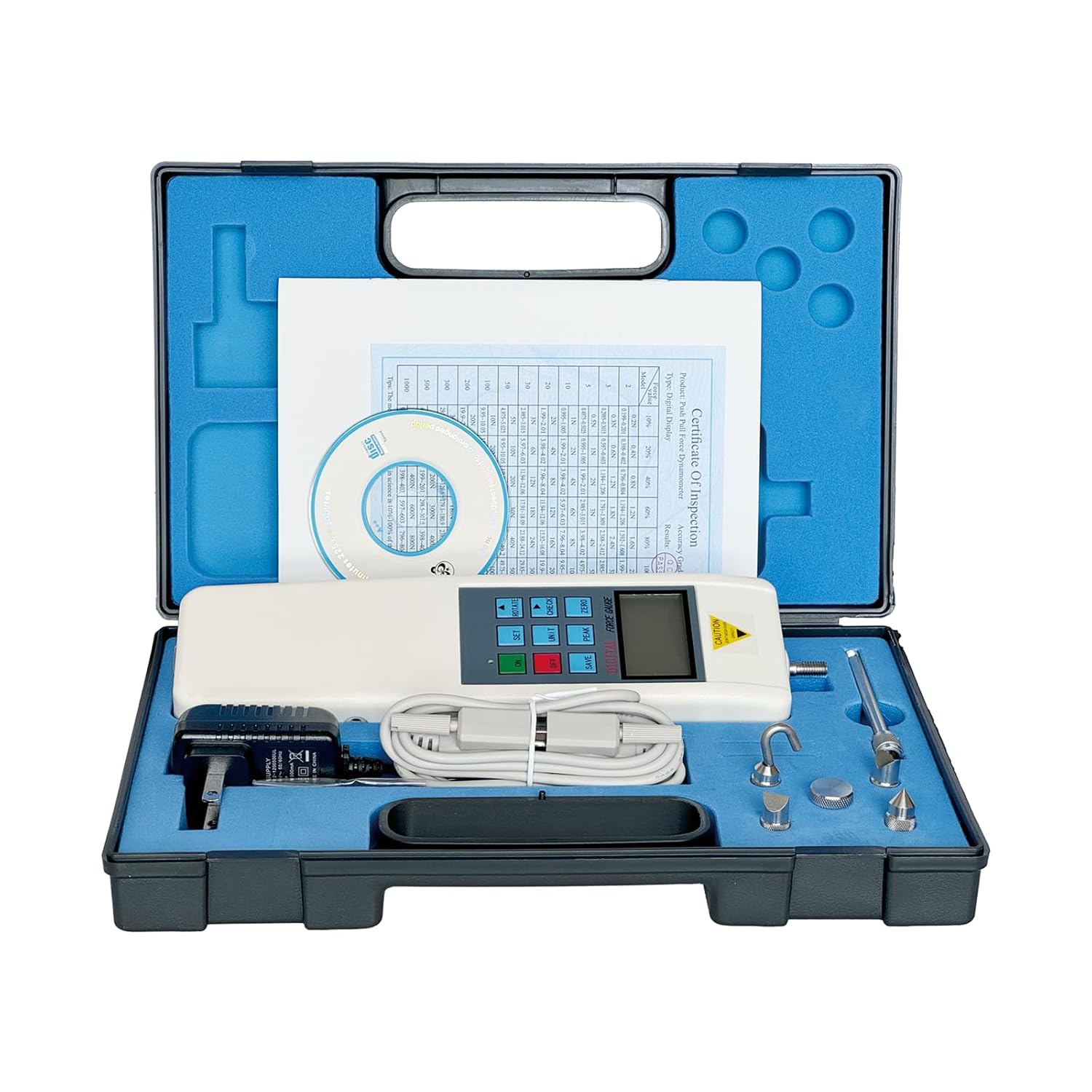 HF-500 Digital Force Gauge Push Pull Gauge Meter 500N with RS232 Cable HF-500N