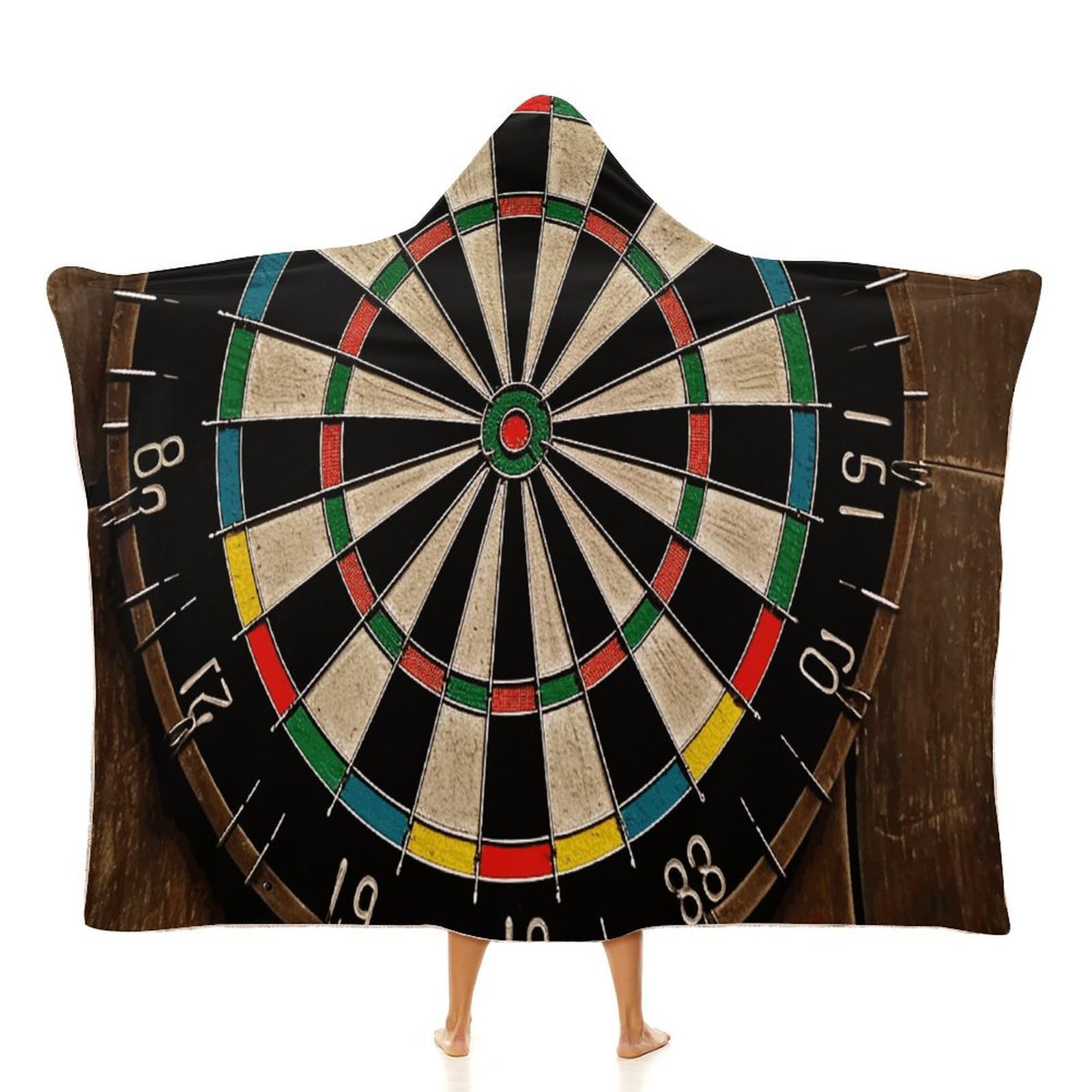 Rkjvb Women's Dart Board Blanket Hoodie Wearable Hooded Throw Blanket Printed Cloak Blanket For Men, 40"X50"