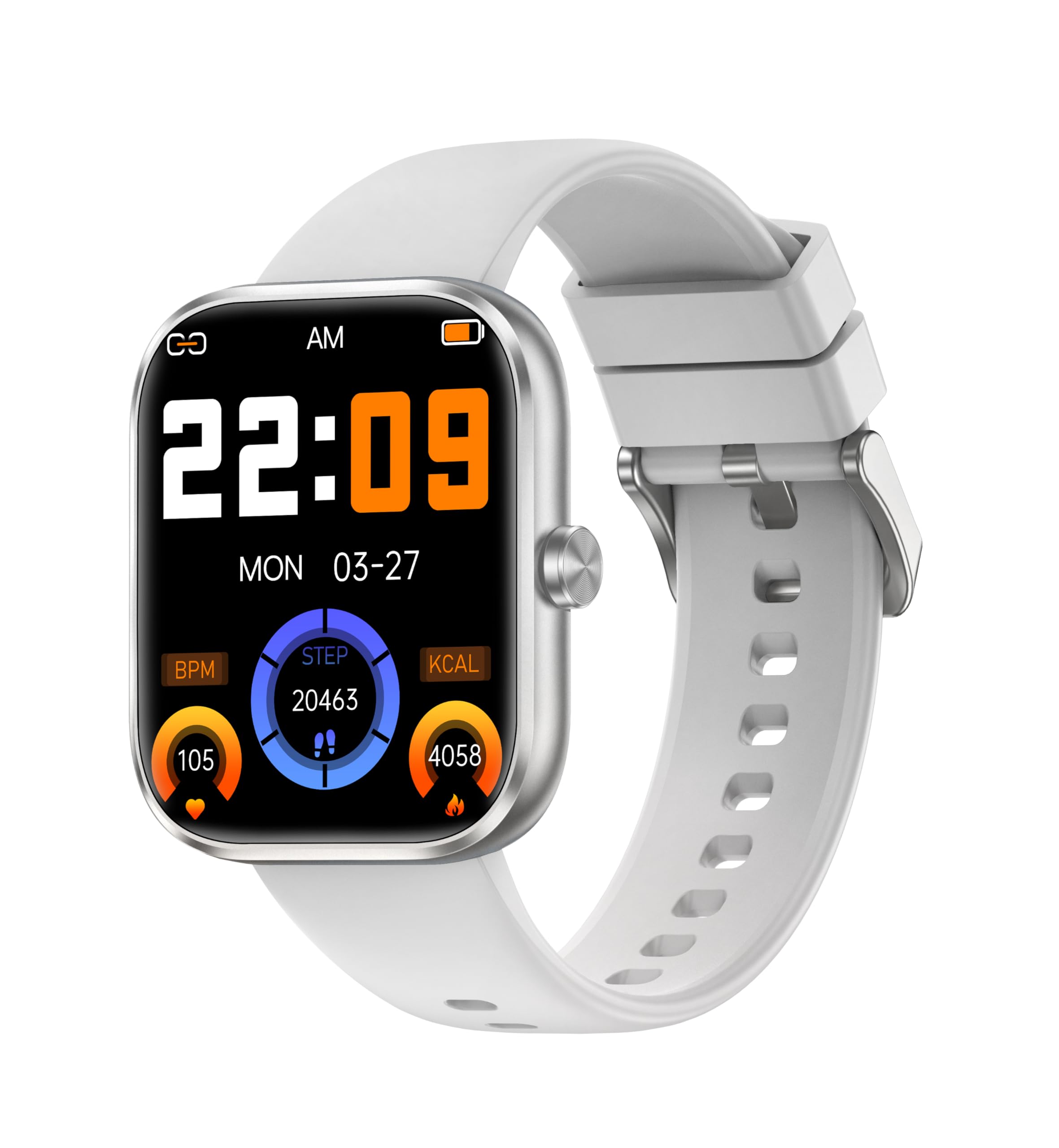 Smart Watch for Men Women, 1.83" HD Touchscreen Fitness Watch with Bluetooth Call & Message Notifications, 110+Sport Modes, 24/7 Heart Rate/Sleep Monitor, IP68 Waterproof Fitness Tracker, Pale Gray