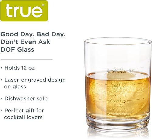Miniatura 2 de True Good Bad Dont Ask DOF Glass for Old Fashioned Whisky or Scotch - Juego de 1 vaso de whisky grabado con láser de 12 onzas